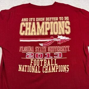 Florida State Seminoles Men's L 2013 Football National Champions Red T-Shirt